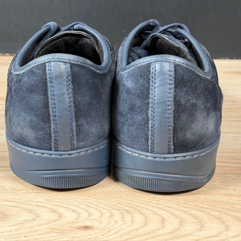 Lanvin DBB1 Sneakers Mens Size 10 Navy Blue Suede Cap Toe Shoes Preppy Portugal - Picture 7 of 10